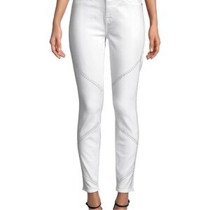 7 For All Mankind Women's White Skinny Jeans